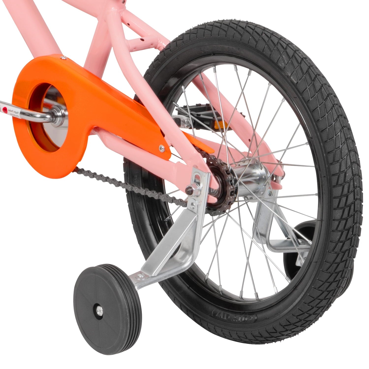 Hykolity Kids Bike Boy Girl Bicycle 16 inch for Children Age 4-7 Years Old Height 41-53 in Child Sport Bike Includes Training Wheel Basket Peach Pink