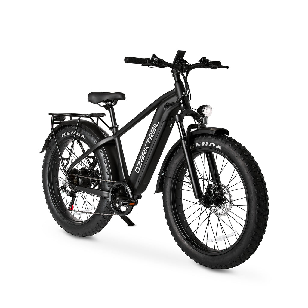 Ozark Trail 26 M.3 Ranger+ Electric Fat Tire Bike, 48V, Class 2, Black, Fits Riders 5'2 - 6'1, Adult, Unisex