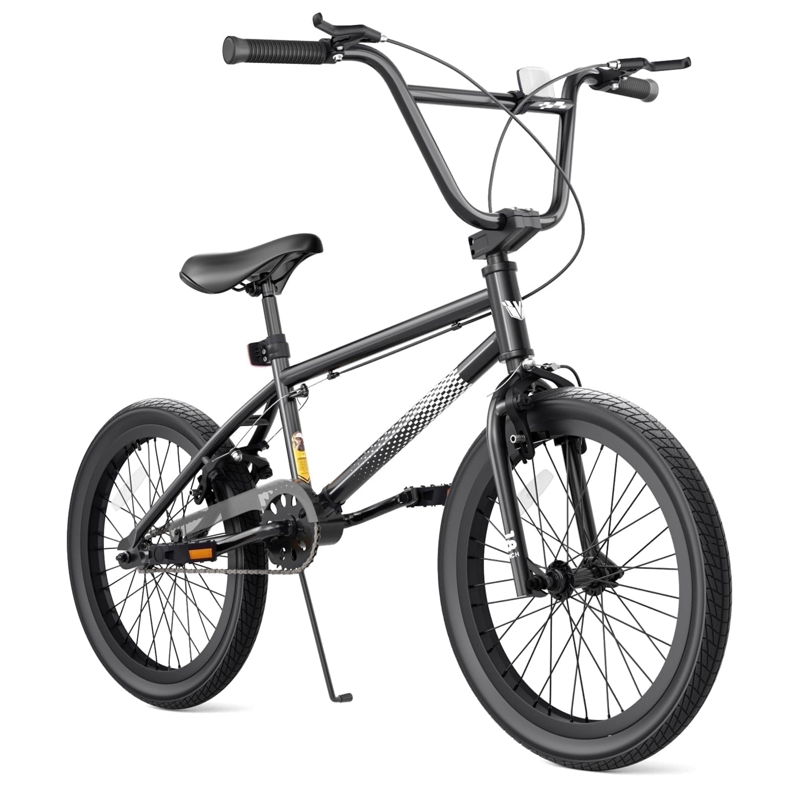 Korimefa Freestyle BMX Bikes, 18 inch Kids Bicycles for 7-12 Years Old Boys Child Tween Teen, with Aluminum Alloy U-Brake, Rear R-Brake, Hand Brake Levers & Front Rear Pedals, White