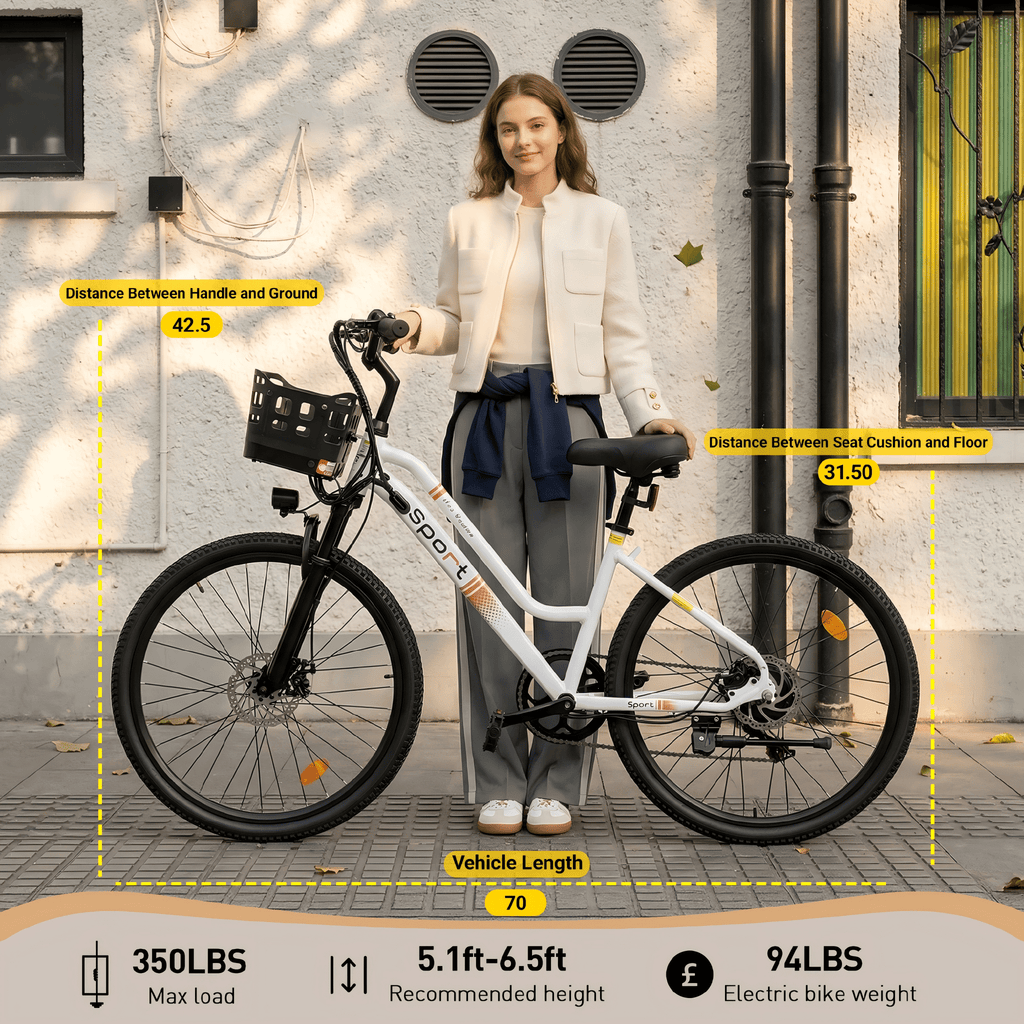 BroPath Electric Bike for Adults,26”Electric Mountain Bike 576Wh Internal Battery & LCD Display, with 7-Speed, 25MPH,Ebike,Full Suspension, 800W (Peak) Motor Commuter Electric Bicycle,UL2849