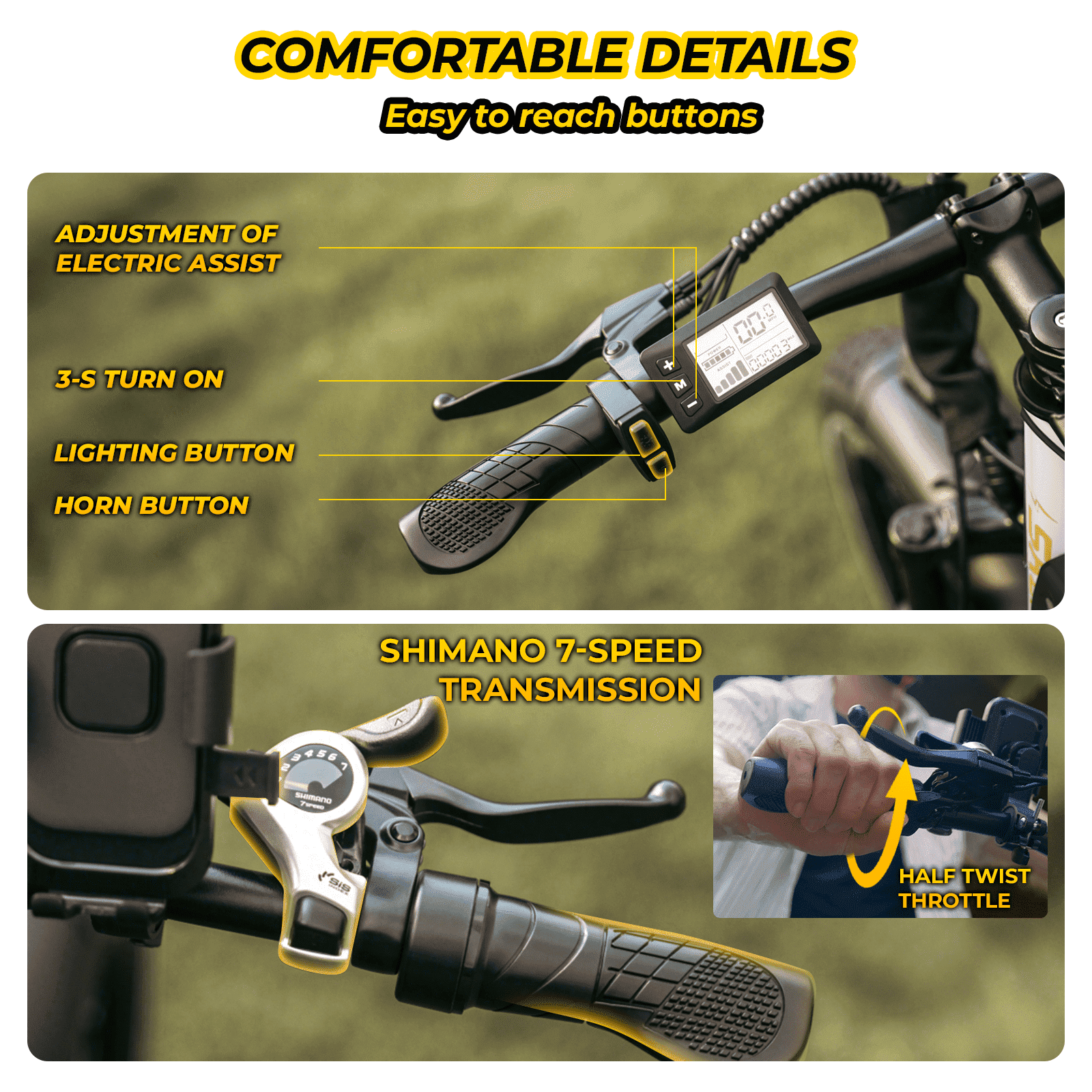 Skeri Electric Bike, 26x4.0 Fat Tire E Bike, 500W (Peak 1000) Motor, 48V 15.6Ah Removable Electric Bike for Adults, 60 Miles & 25 mph, Electric Bicycle with 7 Speed and Front Suspension