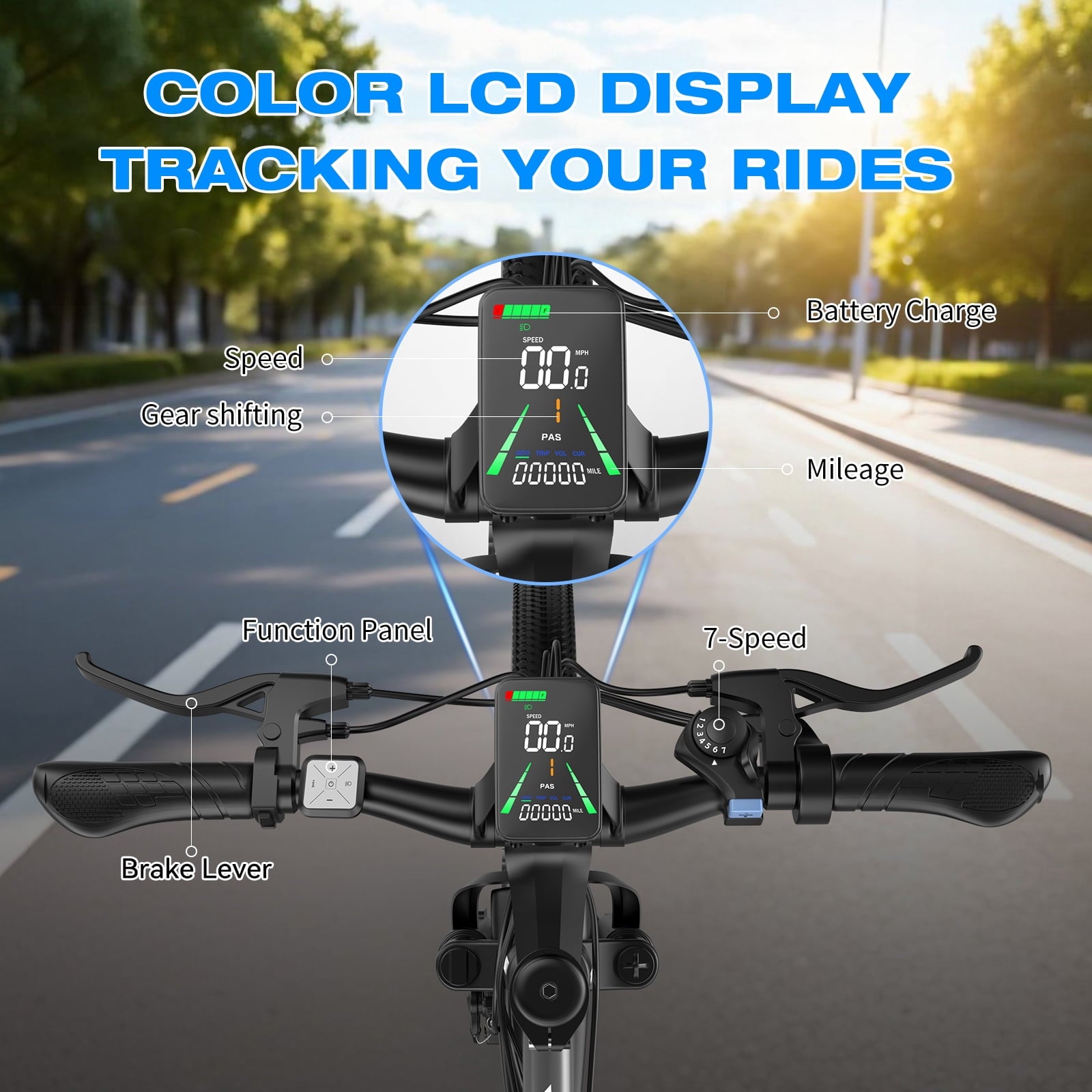 1200W Adult Electric Mountain Bike, 48V 10A Removable Battery-65 Miles, 26 Professional Shock Absorbing Tires,30MPH Off-Road Motorcycle,7 Speed Ebike,UL2849