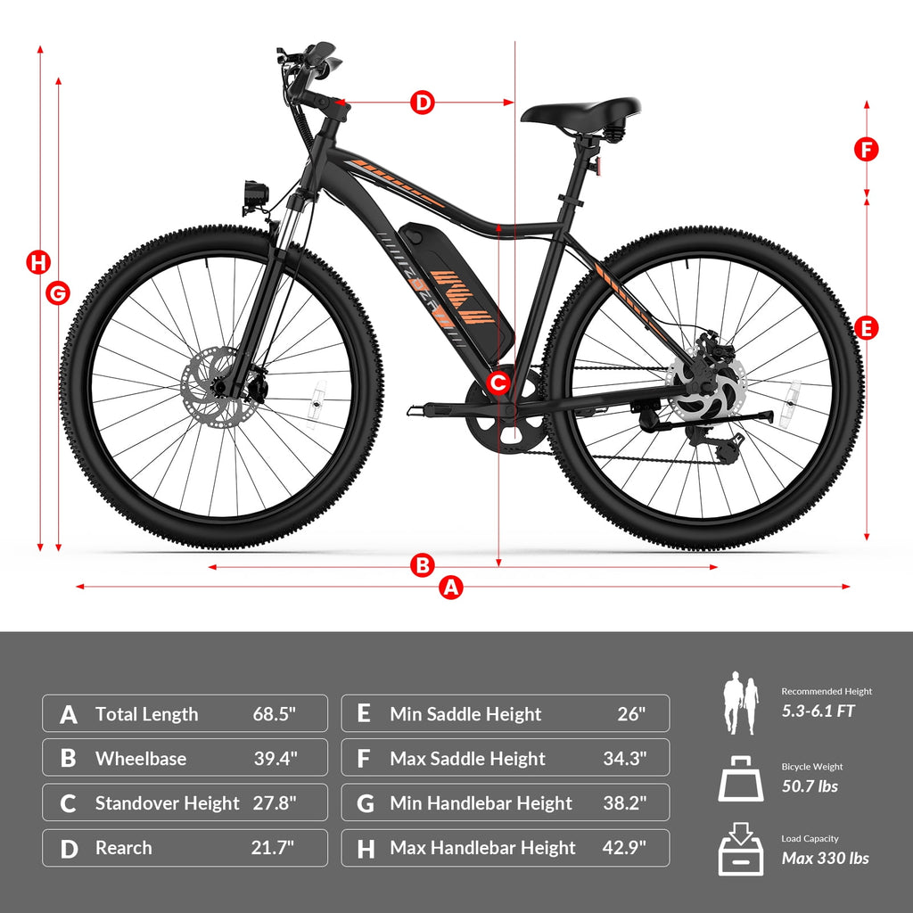 ZDZA 27.5'' Electric Bike for Adults, 1500W Motor 25MPH E-Mountain Bike, 48V 10.4Ah Removable, 7-Speed Ebike with Display UL2849