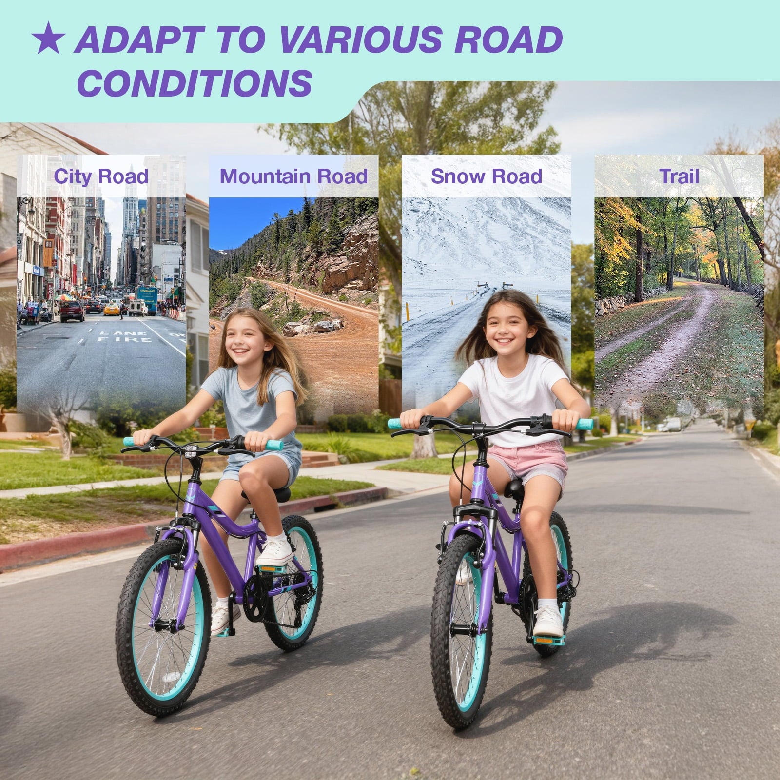 Hykolity 20 inch Kids Mountain Bike, 6 Speed Kid Bicycle Age 6-11 Year Old with Front Suspension Fork, Adjustable Seat Height, Pink