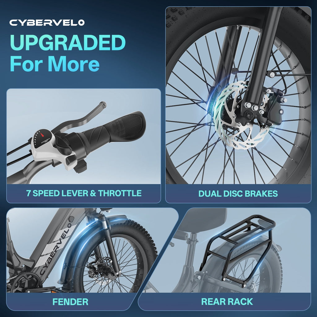 1000W Folding Electric Bike,48V 20AH Removable Battery EBike,30+MPH,80 Miles Max Range Electric Bike for Adults, 20 Fat Tire Foldable ebike, Adult Electric Bikes for Commute All Terrain