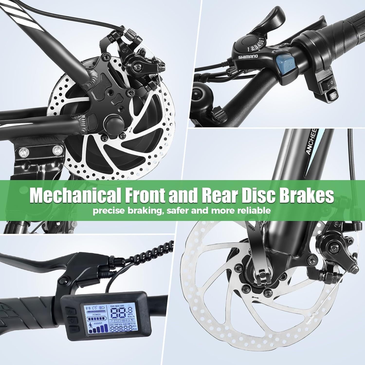 ANCHEER Electric Bike ,26 Electric Bike for Adults Electric Bicycles, 500W Electric Mountain Bike, 48V Commuter Ebike 48V Battery Ebike UL 2849, Lockable Suspension Fork, Shimano 21 Speed