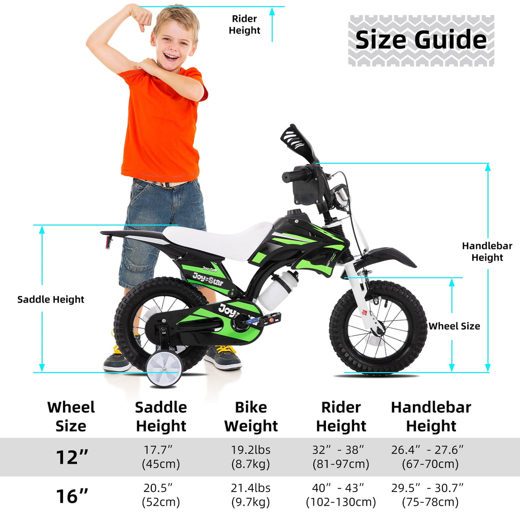 JOYSTAR Motocross Style Kids Bike for Boys Girls Ages 4-7 Years, 16 Inch Children Bicycles Blue