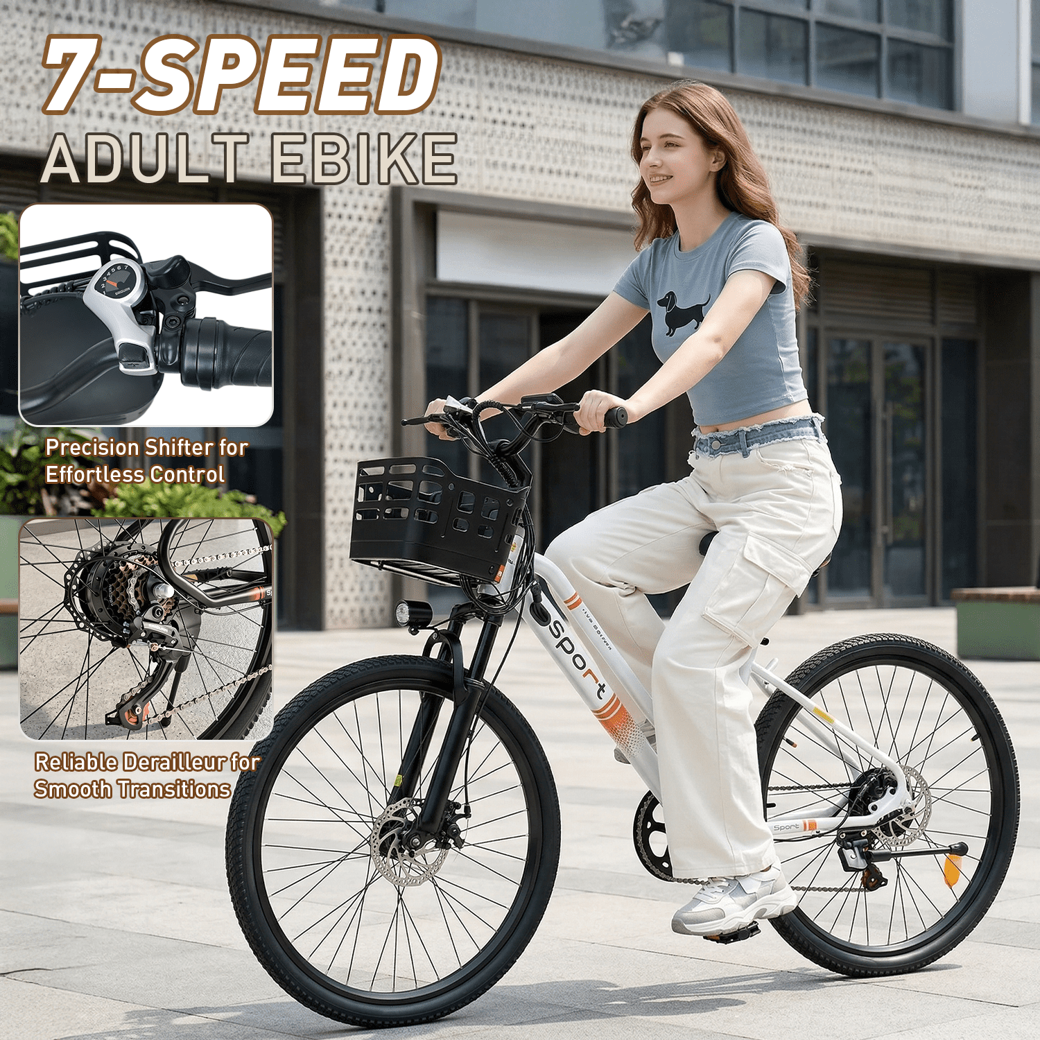 OwnGold 14IN Folding Electric Bicycles for Adults Teens with Basket,500W Peak Motor Up to 20 mph Range 30 Miles,36V 12Ah Removable Battery,Commuter/Shopping Mini Ebike,UL 2849