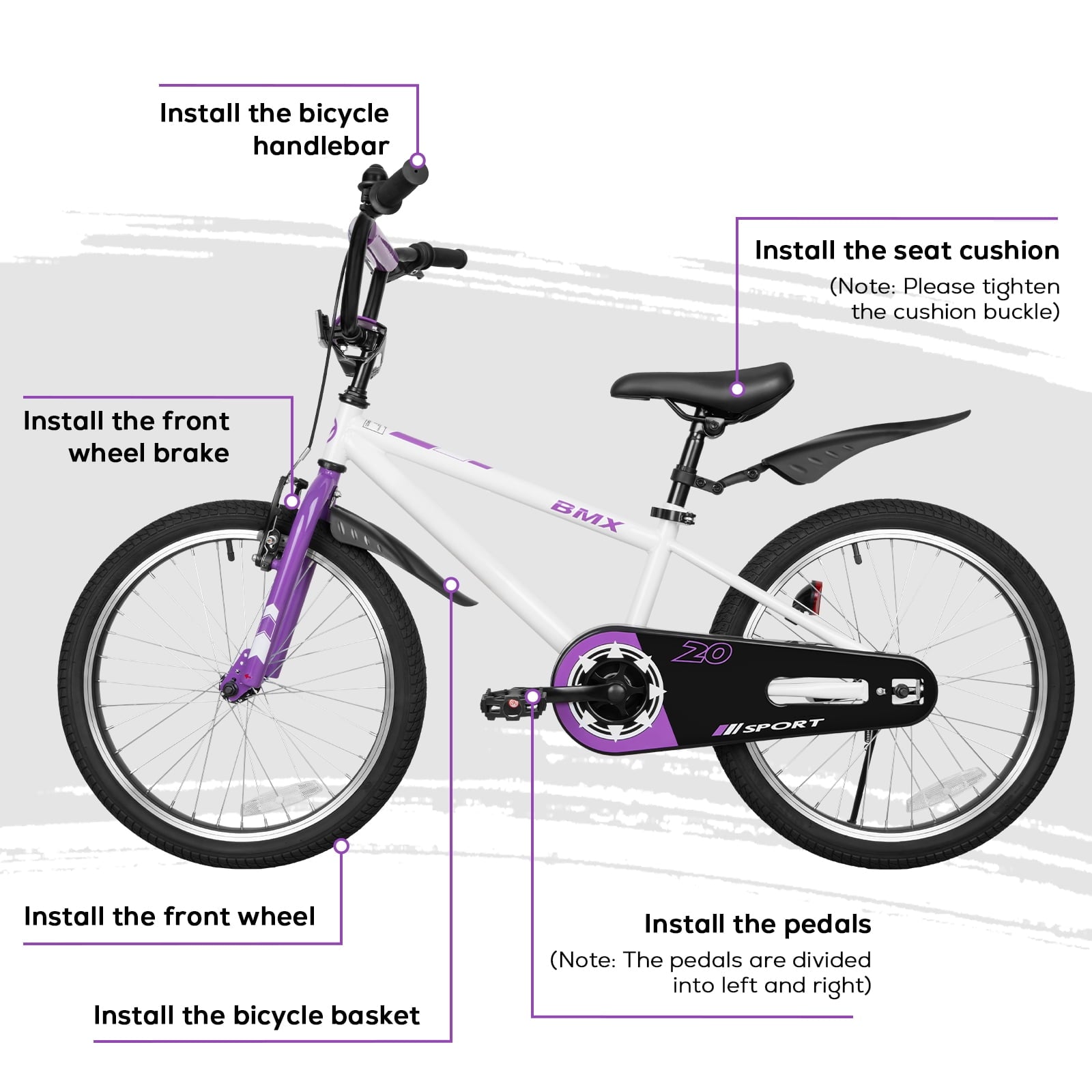 Hykolity Kids Bikes, 16 Inch BMX Style Boy's Bicycle Ages 4-6 Years Old, Kids Bicycle for Boys Girls with Training Wheels, Adjustable Seat, Front and Rear Fender, Black