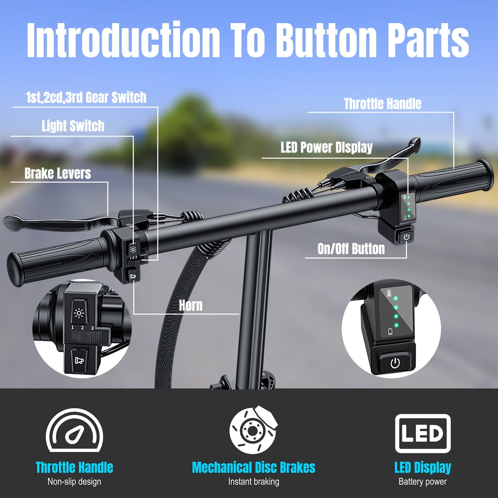 14 Inch Folding Electric Bicycle, 400W Adult Electric Bicycle, 48V 10.4Ah,Top Speed 19.9 Mph, Dual Disc Brake Safety System, 3-Speed Riding, Front Fork With Shock Absorption, Black