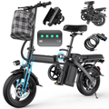 14 In Adult Folding Electric Bike - 48V 740W Peak Motor, 15Ah Battery, With 11 Shock Absorbers, Range Of 25-35 Miles, Maximum Load Capacity Of 330 Lbs, Portable Folding Design Black