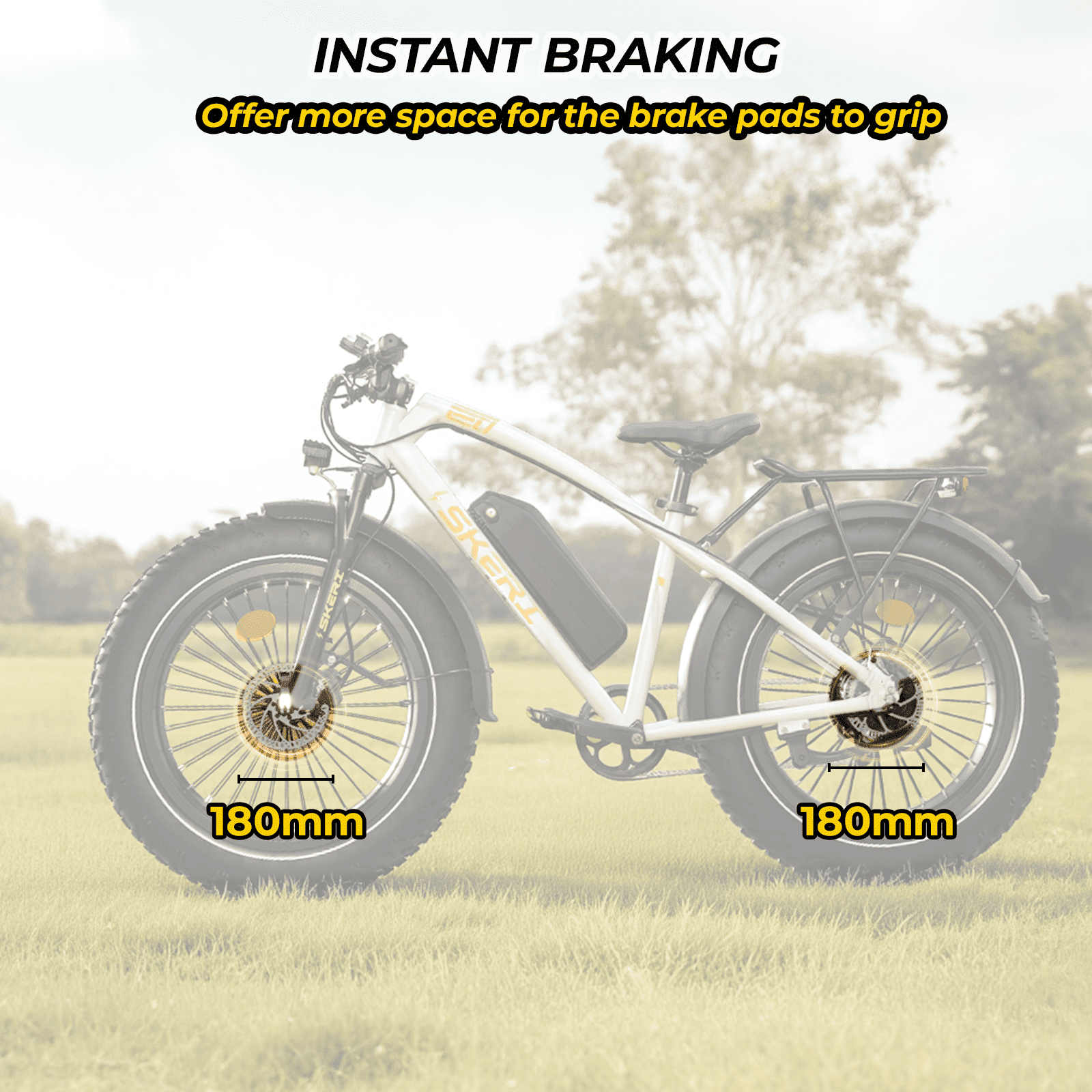 Skeri Electric Bike, 26x4.0 Fat Tire E Bike, 500W (Peak 1000) Motor, 48V 15.6Ah Removable Electric Bike for Adults, 60 Miles & 25 mph, Electric Bicycle with 7 Speed and Front Suspension
