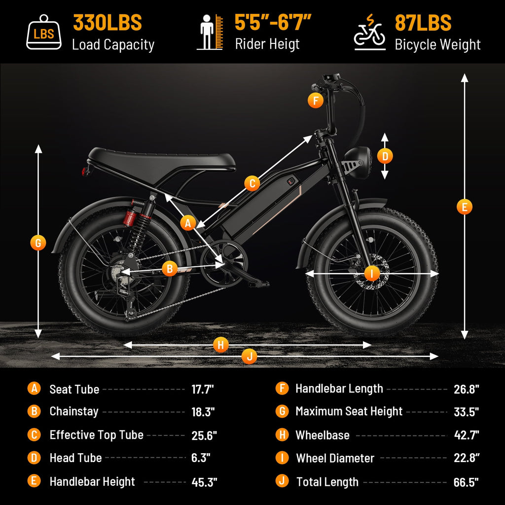 Jasion YR16 Electric Bike for Adults, 500W Motor 48V 12.5AH Removable Battery E-Mountain Bike, 16 Fat Tire Off-Road Electric Dirt Bike, 55 Miles Ebike for Teens, UL2849