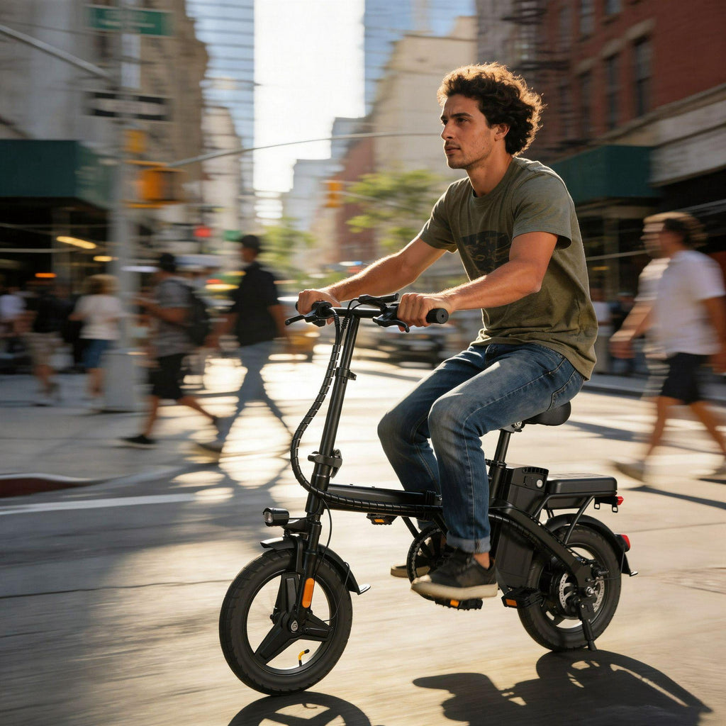 Electric Folding Bike for Teenager and Adults, 12AH Removable Battery 14 Electric Bike 500W Motor, 20+ Miles Range, Mini Ebike for City Commuter, UL2849