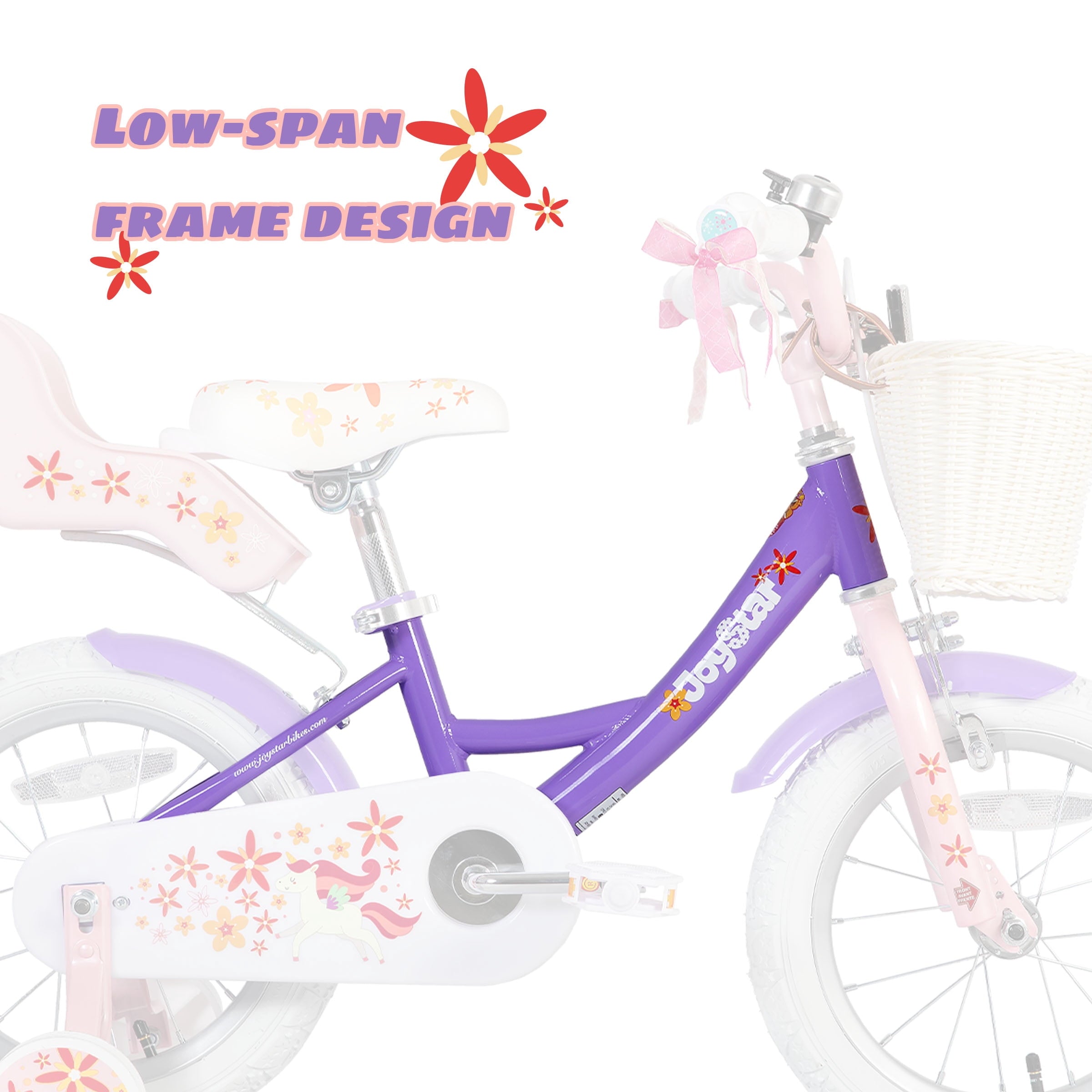 Joystar Unicorn 14inch Girls' Bike, Mint Pink