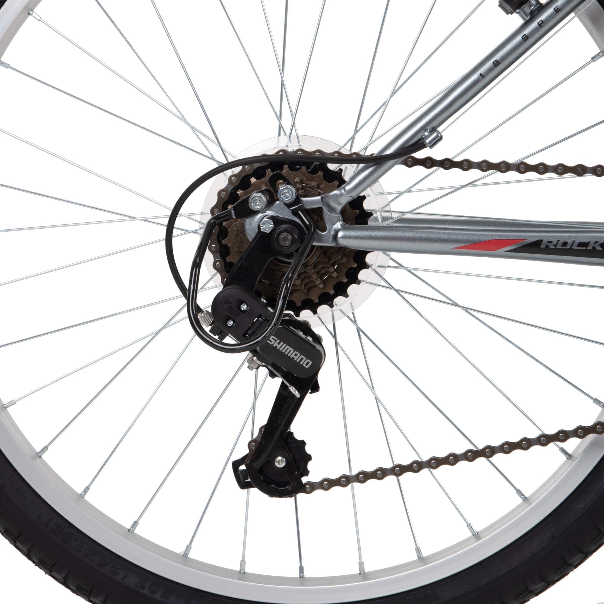 Huffy 24” Rock Creek Mountain Bike, Fits Riders 58” - 70”, Gray, Youth, Boy’s