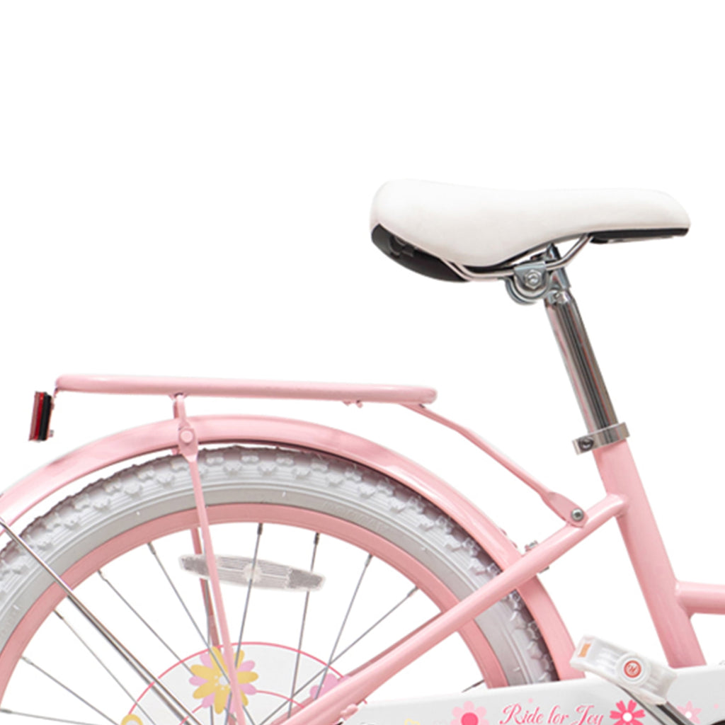 ACEGER 14 Inch Girls Bike with Basket, Training Wheels, Doll Seat, Purple Kids Bicycle for Ages 3-5