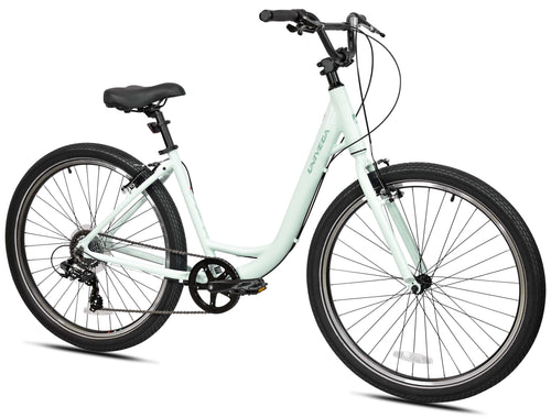 27.5 Univega Carisma Step Thru Comfort Hybrid Adult Bicycle, Fits Rider 5'2 - 5'6, Unisex, Sage Green