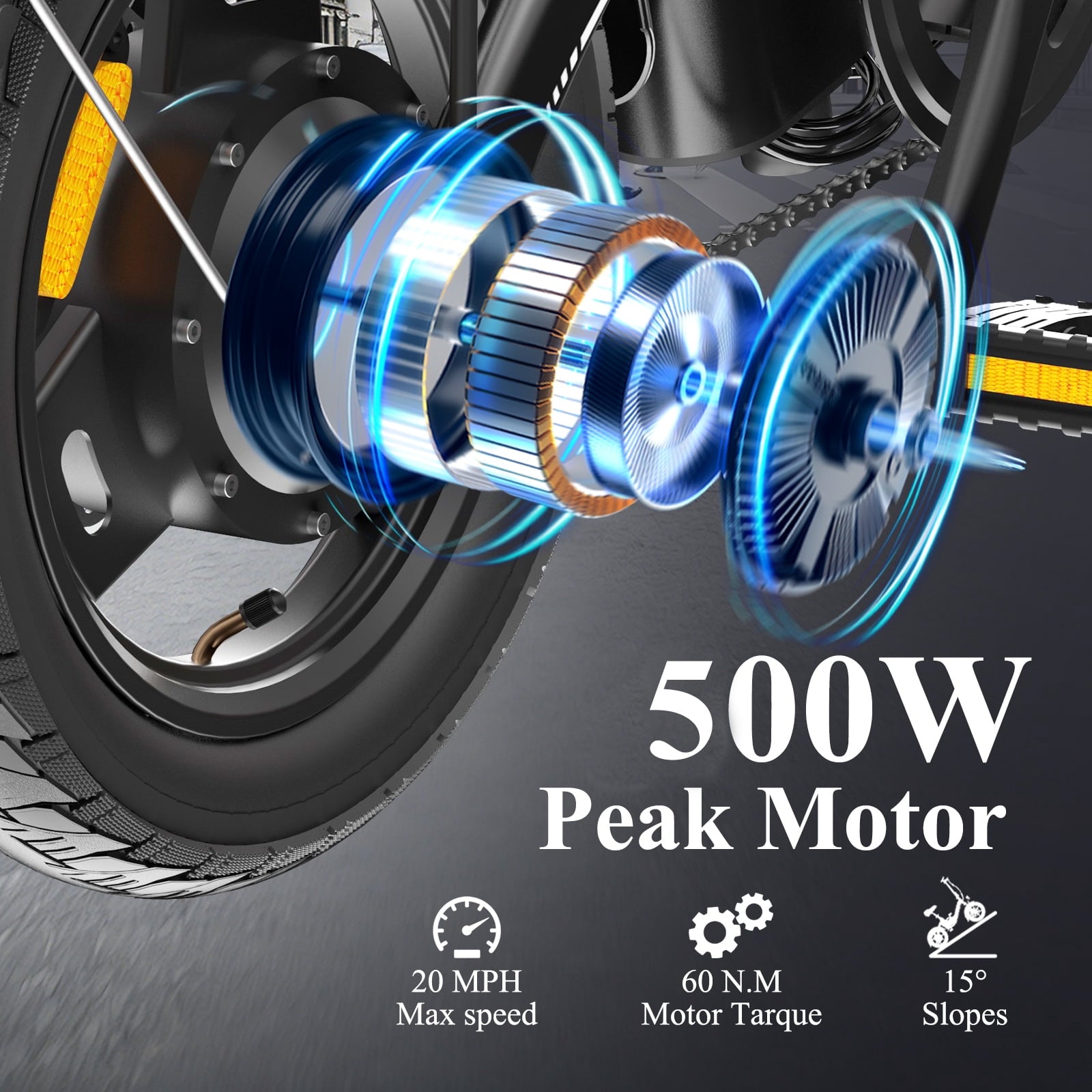 Bodywel Foldable Electric Bike for Adults and Teens, 14 Electric Bicycle with Peak 500W Motor, 36V 10Ah Battery, Commuting Mini Ebike, E Bike, UL2849