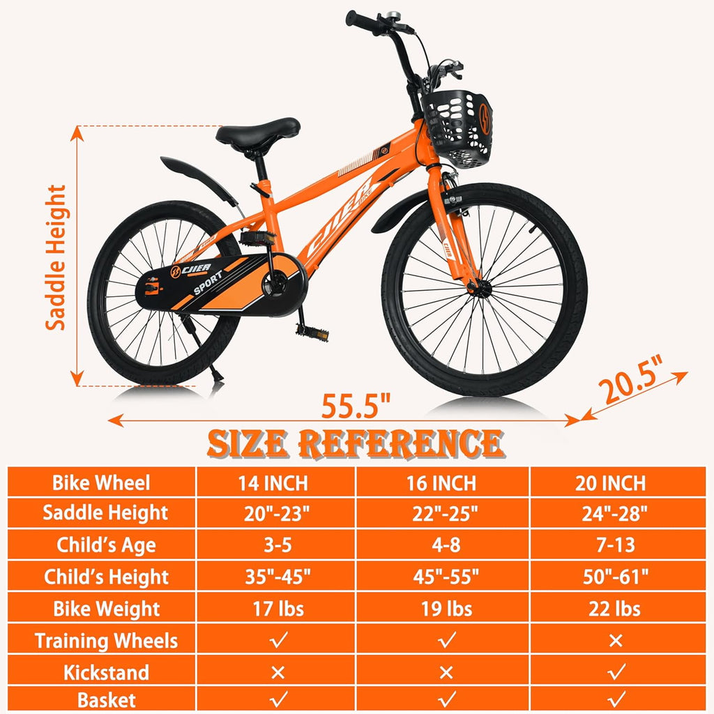 14 Kids Bikes for Girls and Boys, DEYGIA Kids' Bicycles with Training Wheels, Ages 3-5 Years