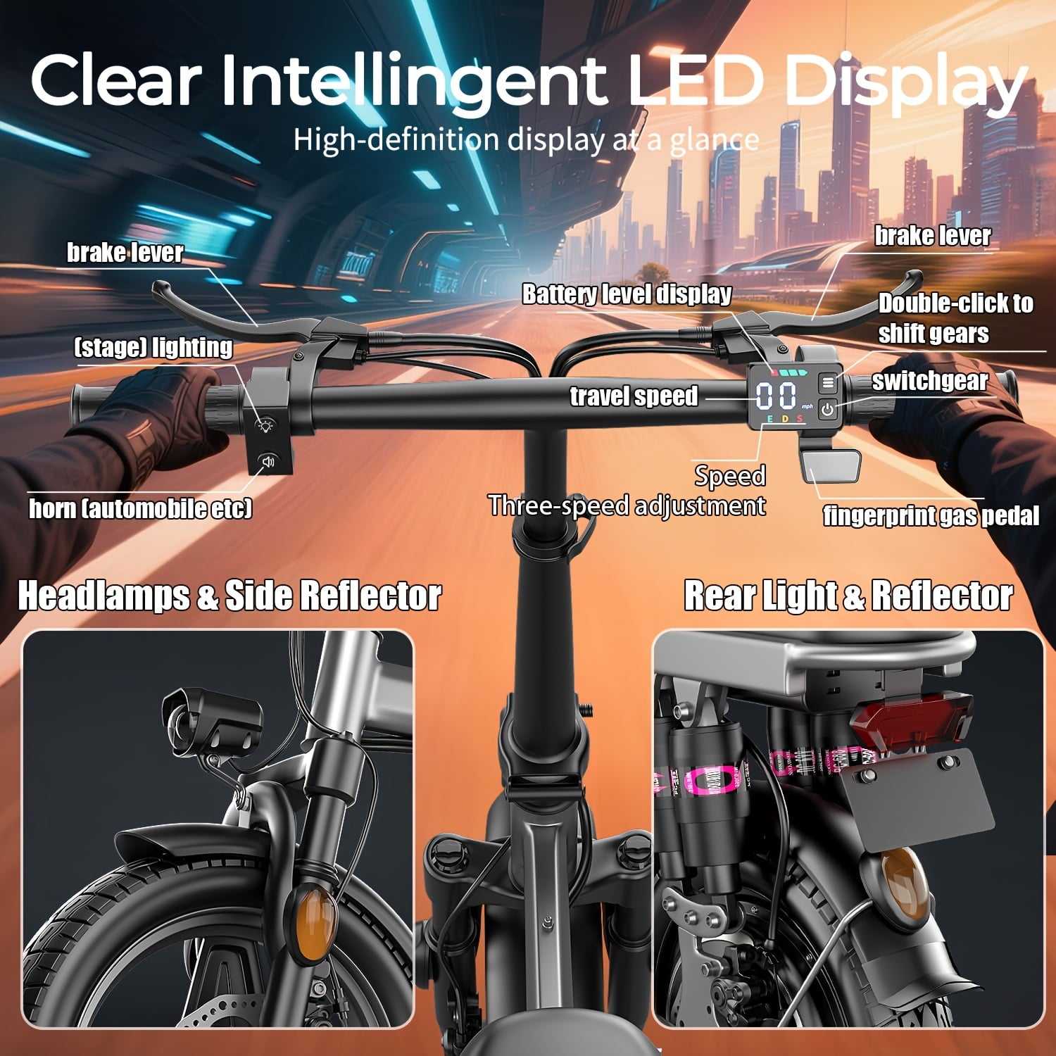 ASKGO F9 Adult Folding Electric Bike, 1200W 25 MPH 25 Miles, 48V 13Ah Removable Battery, Meets Daily Commuting,Going Out and Playing,Give the best gift,Folding Ebike for Adult with Two Seats，UL2849