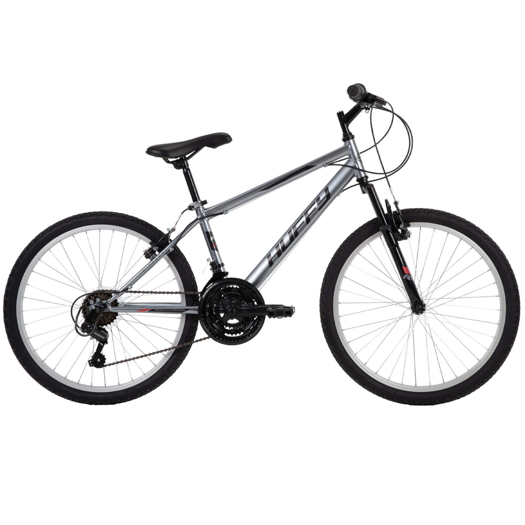 Huffy 24” Rock Creek Mountain Bike, Fits Riders 58” - 70”, Gray, Youth, Boy’s