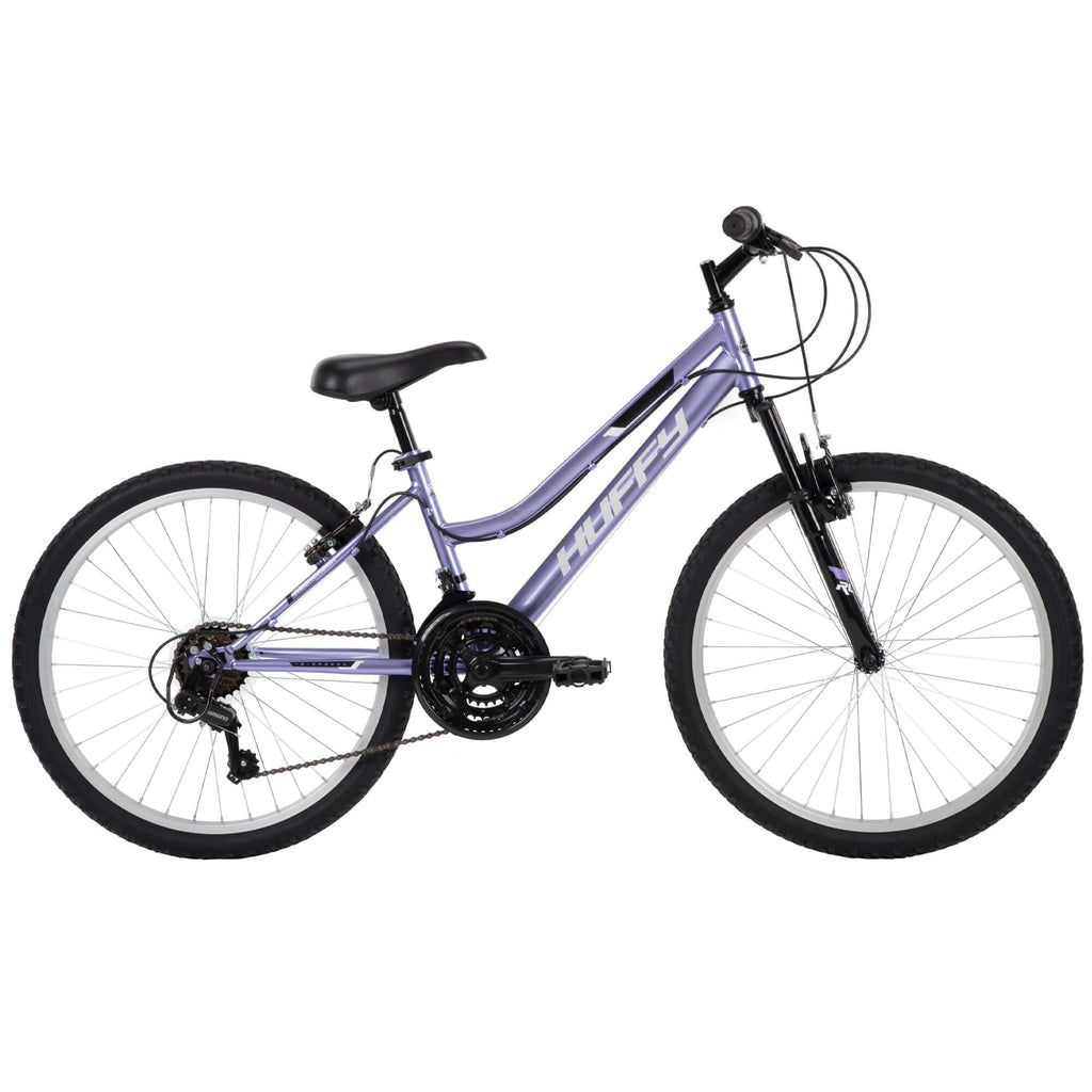 Huffy 24 Rock Creek Mountain Bike, Fits Riders 58” - 70”, Purple, Adult, Women's