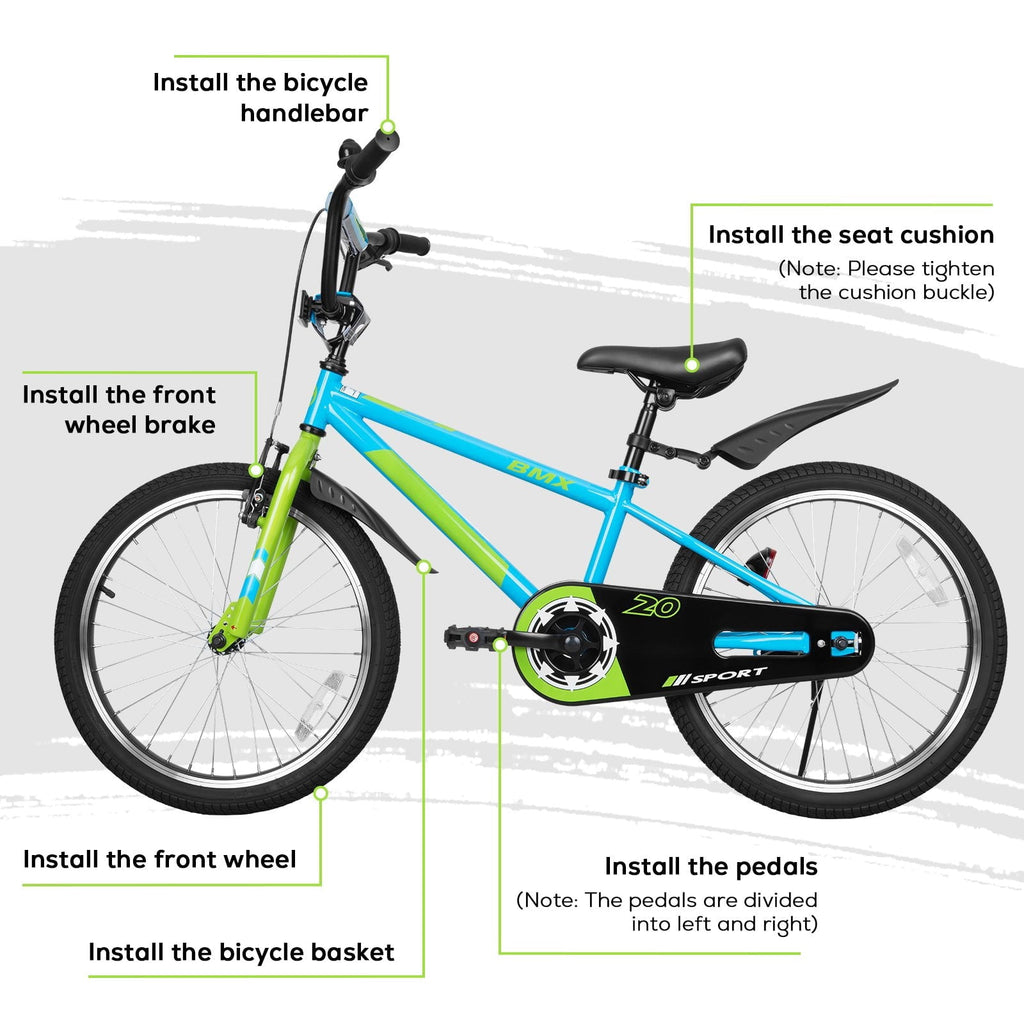 Hykolity Kids Bikes, 16 Inch BMX Style Boy's Bicycle Ages 4-6 Years Old, Kids Bicycle for Boys Girls with Training Wheels, Adjustable Seat, Front and Rear Fender, Black