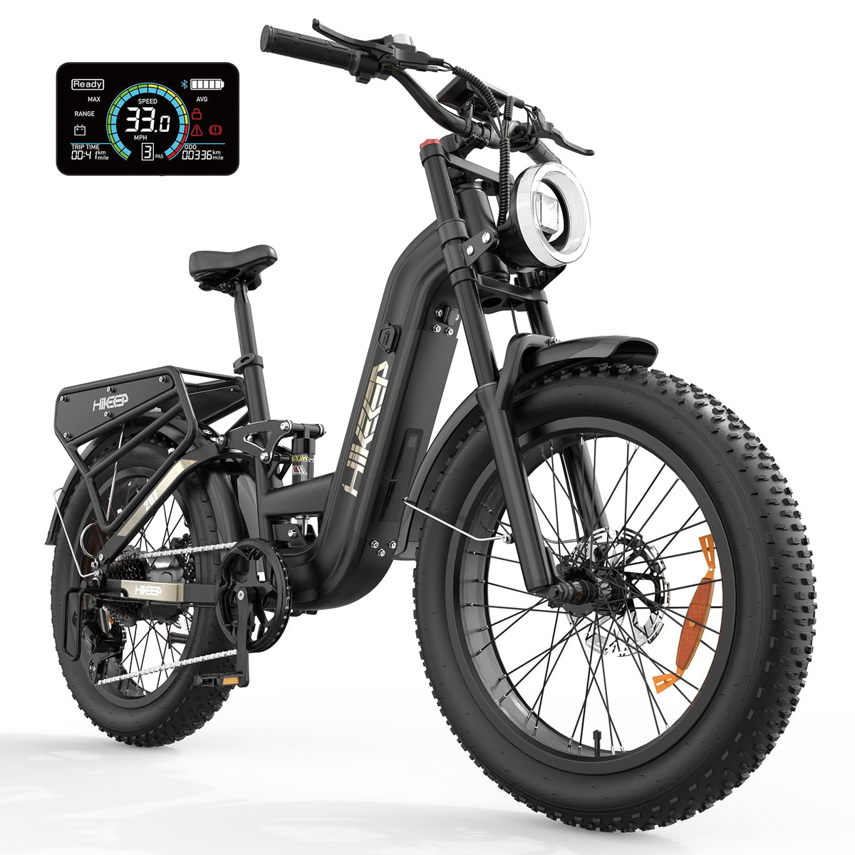 Helokeep 26 Green Fat Tire High Performance Cargo Electric Bike for Men, 4000W Peak 2000W, 40MPH, 48V 25Ah UL2849 Off-Road Ebike