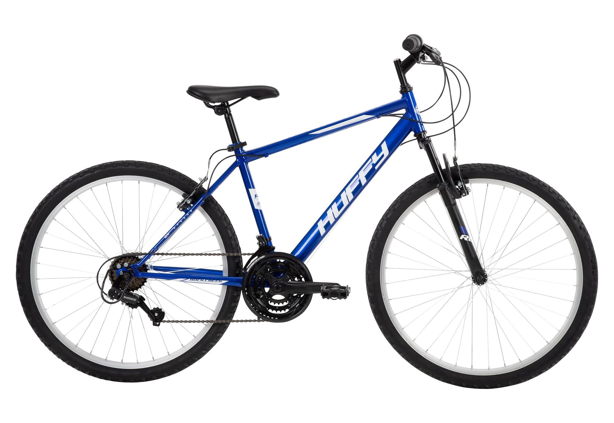 Huffy 26” Rock Creek Mountain Bike, Fits Riders 60”+, Blue, Adult, Men’s