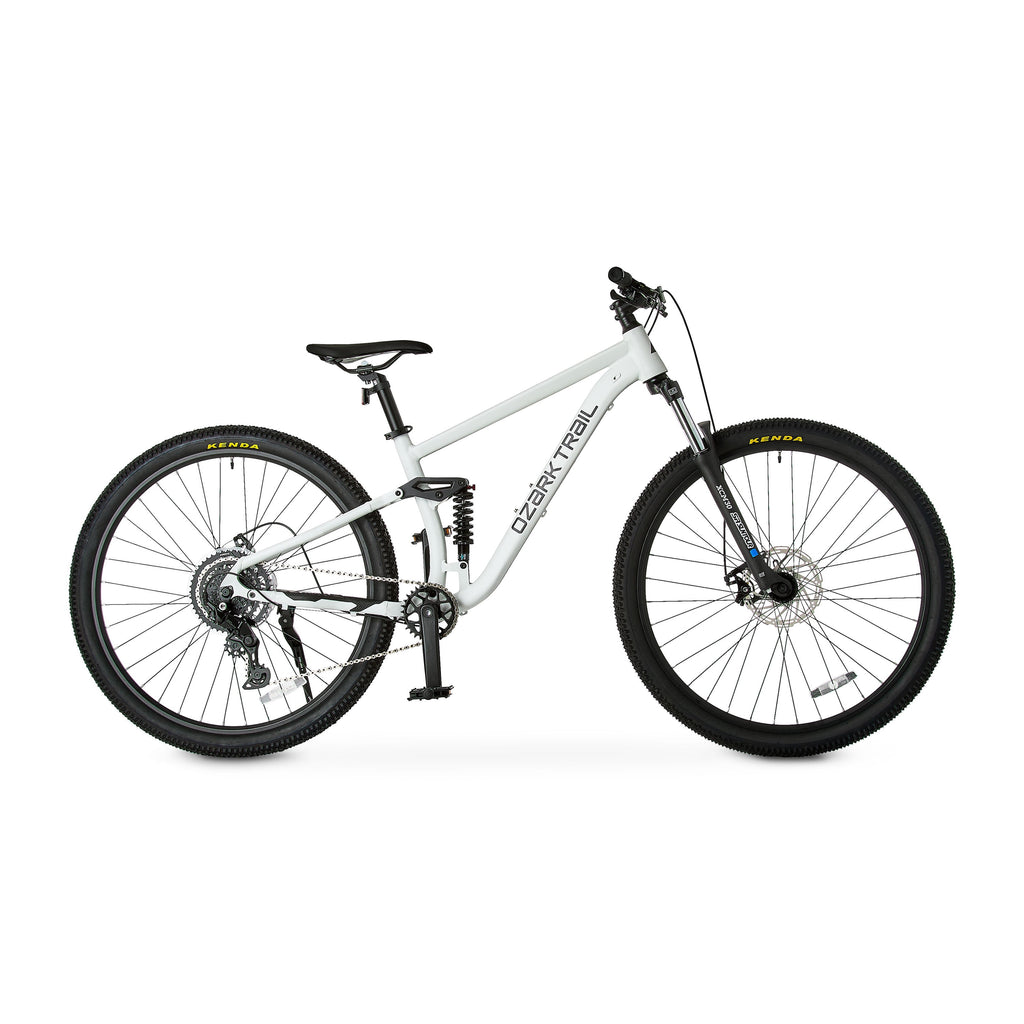 Ozark Trail 29 FS.2 Slalom Full Suspension Mountain Bike, 29 Wheels, Medium Frame, Fits Riders 5'6 - 5'9, Off-White, Adult