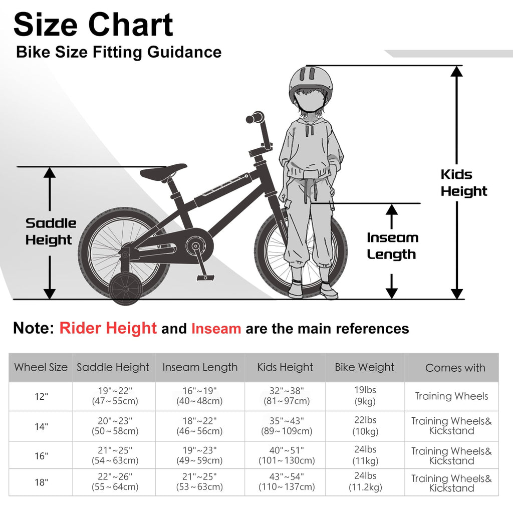 Glerc 16 Inch Little Kids Bike for Over 4 Years Old Boys Girls Youth BMX Style Bicycle with Training Wheels Coaster & Rear V Brake, Black
