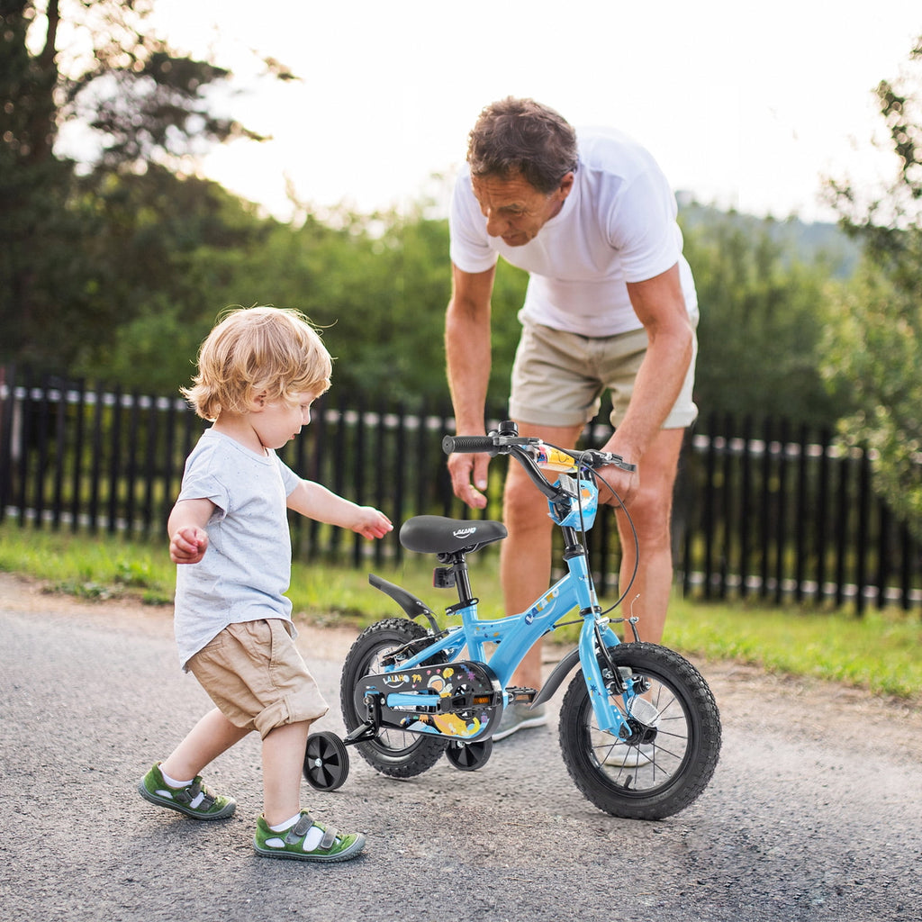 Ktaxon Bike, 18 Inch Bicycle with Training Wheels and Kickstand, Easy to Assemble, Learning to Ride, Blue