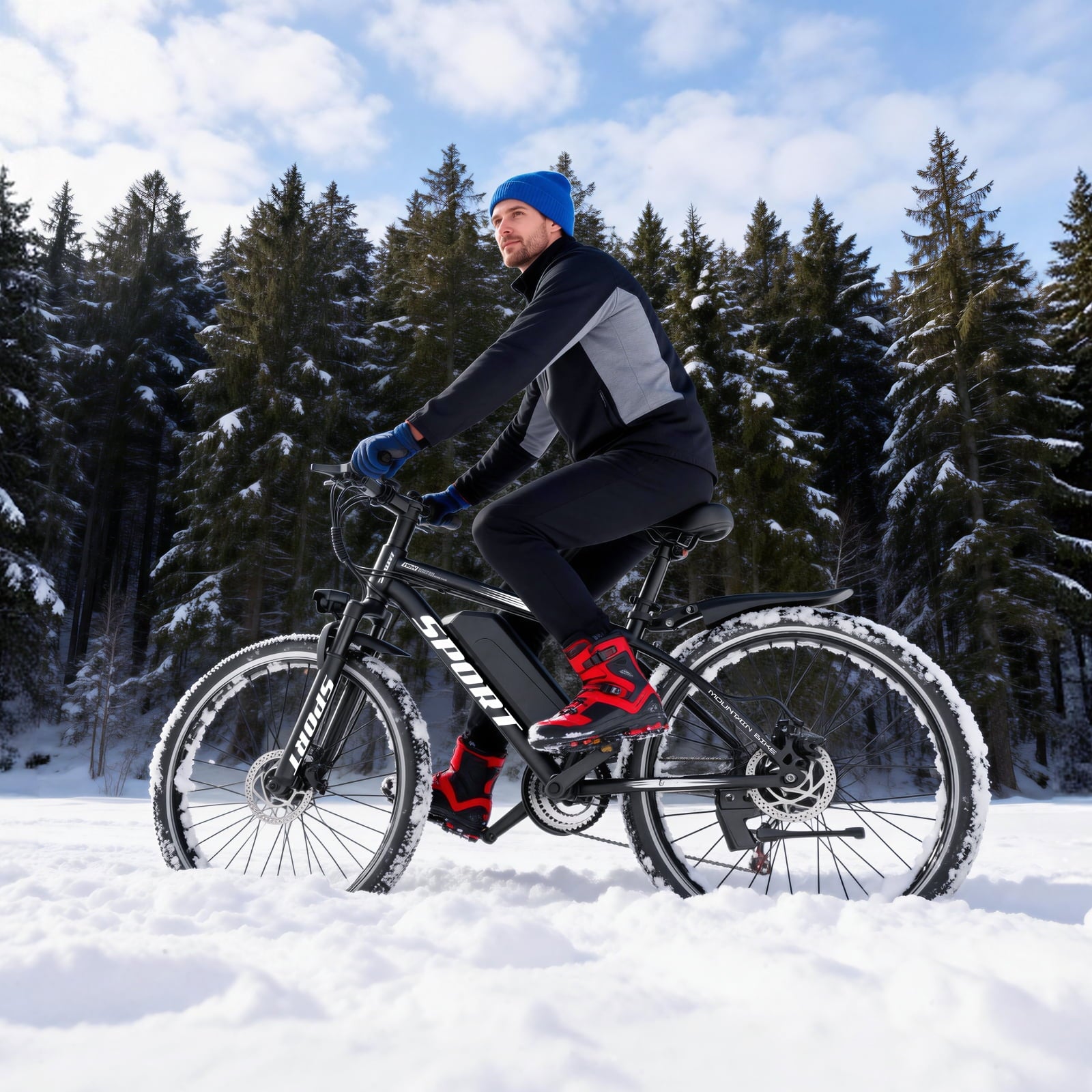 1200W Adult Electric Mountain Bike, 48V 10A Removable Battery-65 Miles, 26 Professional Shock Absorbing Tires,30MPH Off-Road Motorcycle,7 Speed Ebike,UL2849