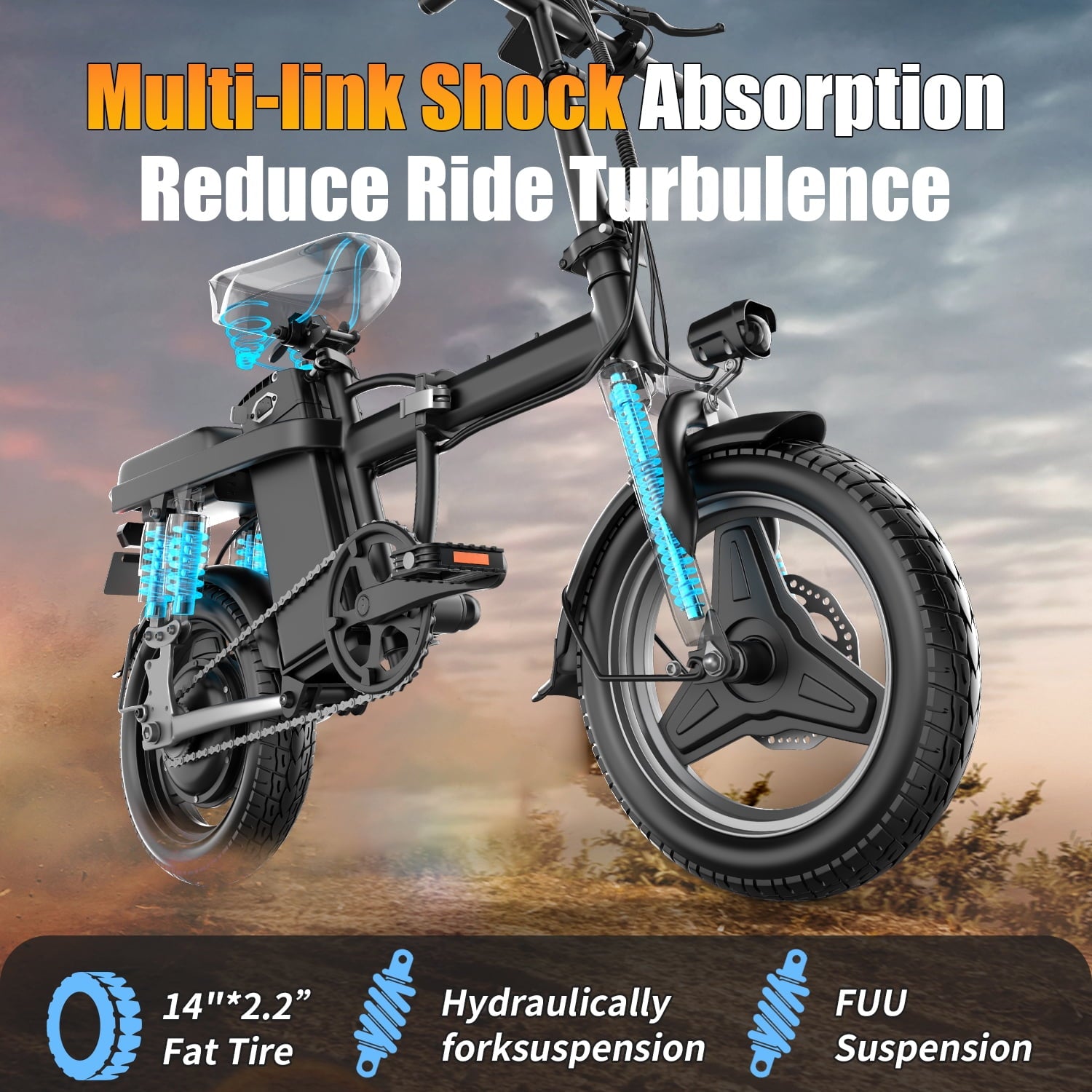 ASKGO F9 Adult Folding Electric Bike, 1200W 25 MPH 25 Miles, 48V 13Ah Removable Battery, Meets Daily Commuting,Going Out and Playing,Give the best gift,Folding Ebike for Adult with Two Seats，UL2849