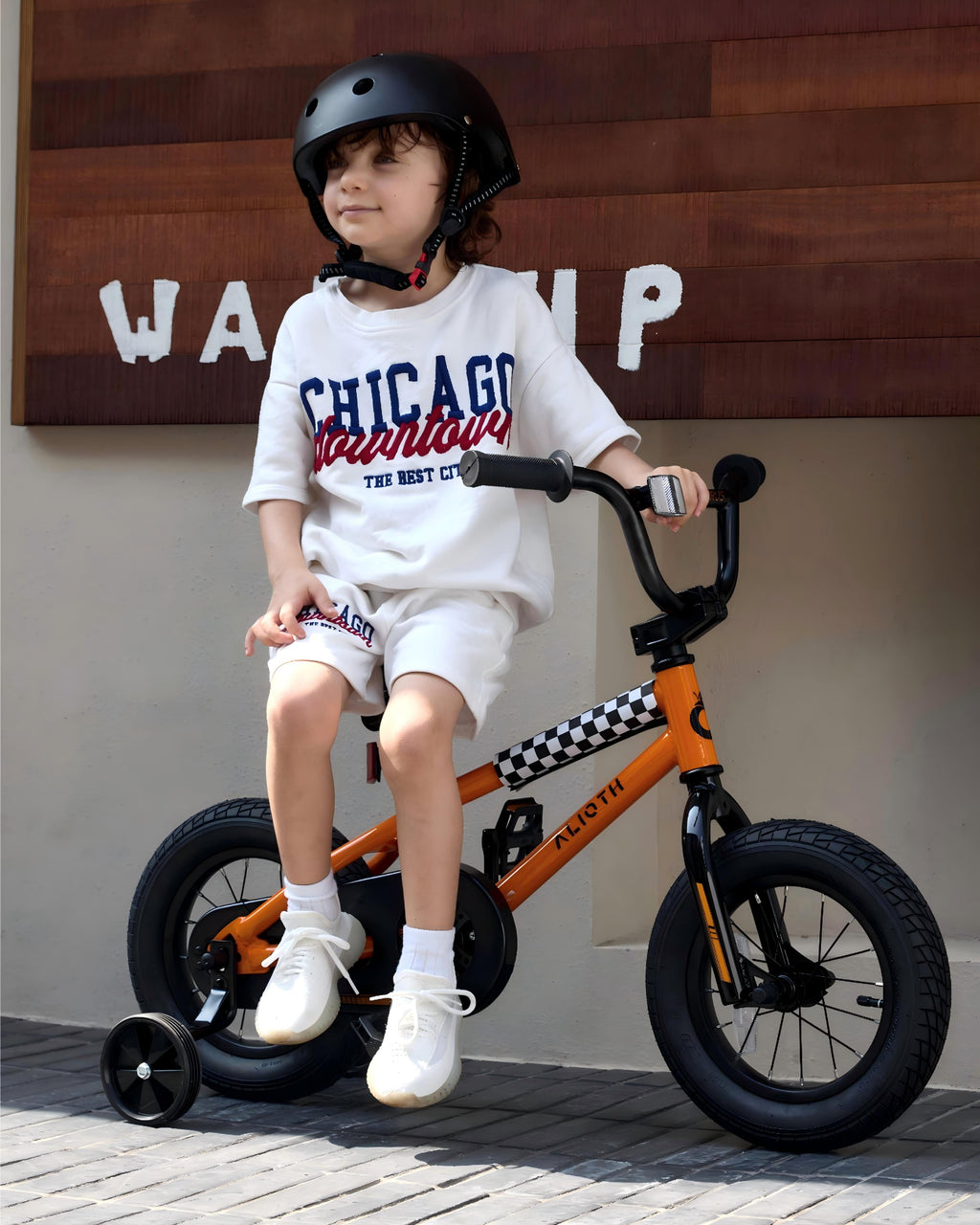 Vollsch BMX Style Kids Bike for 2-8 Years Old Boys Girls 16 Inches Toddlers Bicycle with Coaster Brake Training Wheels, Black