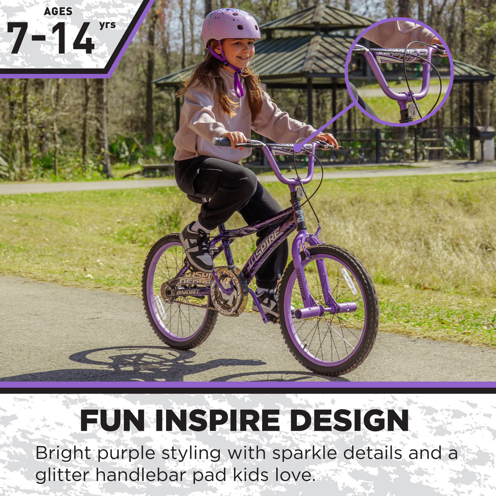 Dynacraft Inspire Girls 20 BMX Bike for Kids Ages 7-14