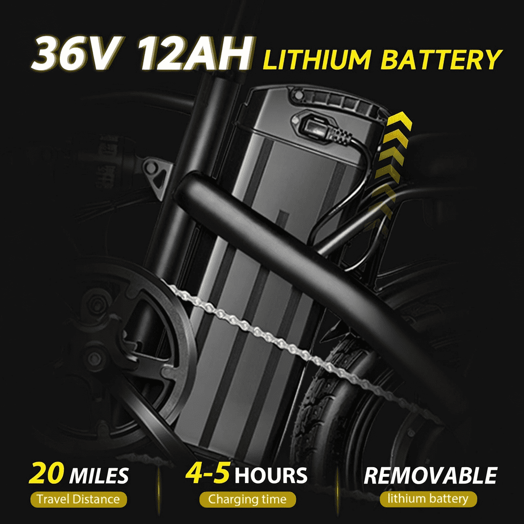 Electric Folding Bike for Teenager and Adults, 12AH Removable Battery 14 Electric Bike 500W Motor, 20+ Miles Range, Mini Ebike for City Commuter, UL2849