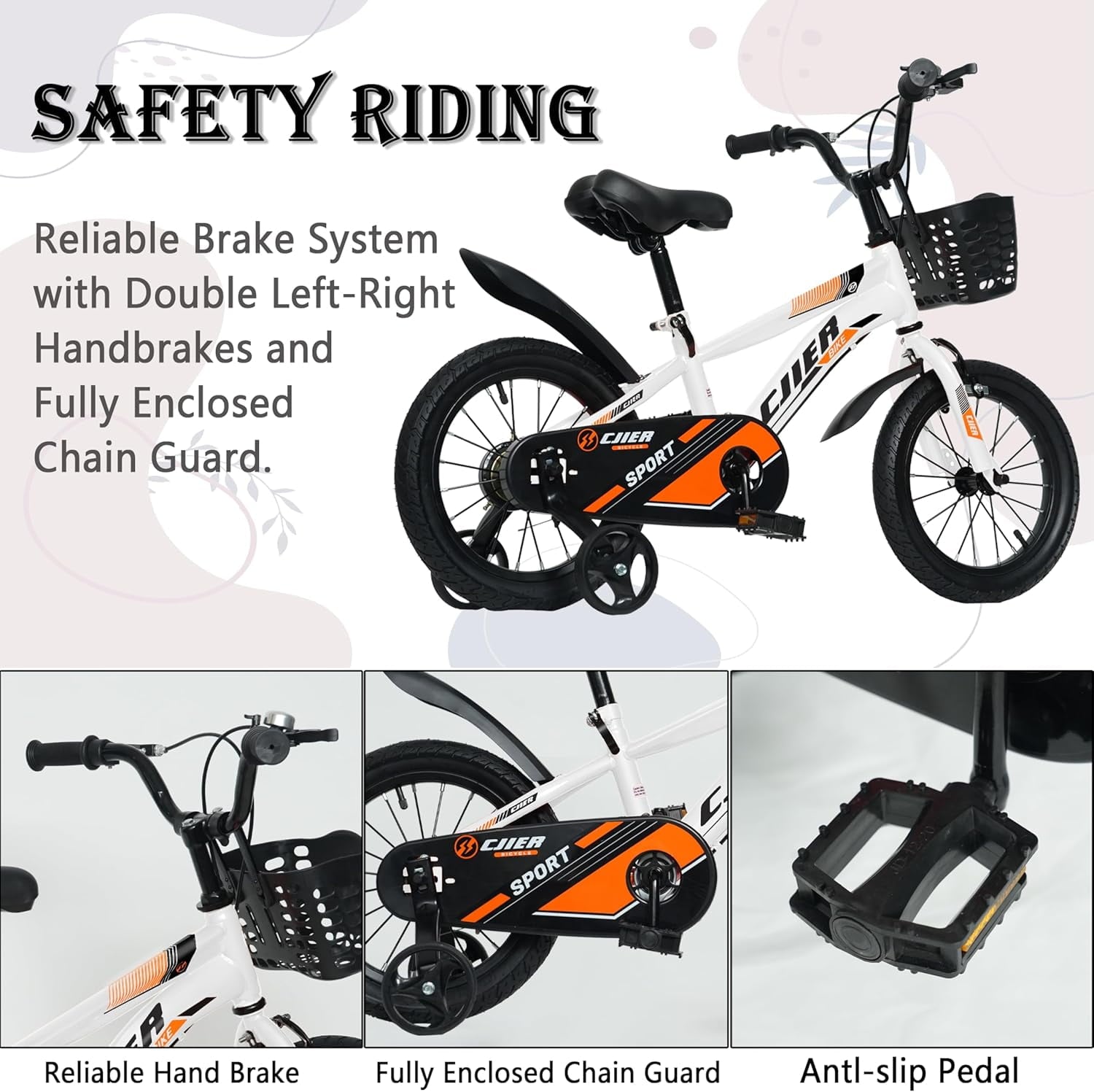 NEORIVER 14 Kids Bikes for Girls and Boys, Kids' Bicycles with Training Wheels, Ages 3-5 Years