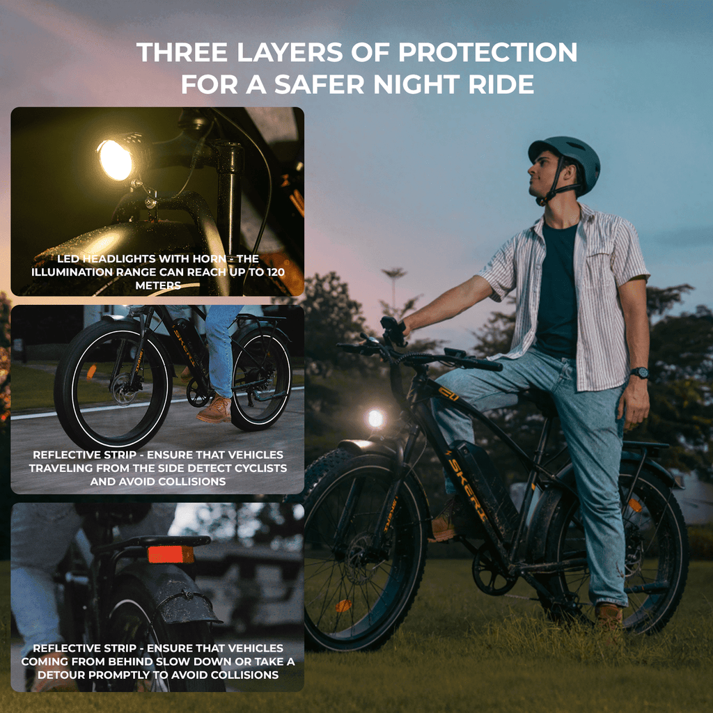 Skeri Electric Bike, 26x4.0 Fat Tire E Bike, 500W (Peak 1000) Motor, 48V 15.6Ah Removable Electric Bike for Adults, 60 Miles & 25 mph, Electric Bicycle with 7 Speed and Front Suspension