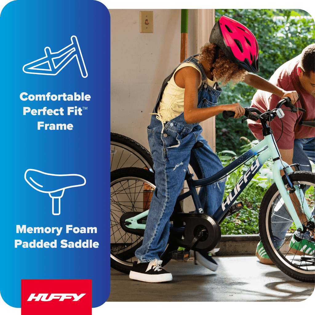 Huffy 20-Inch GRM Kids’ Bike, Perfect Fit Frame for a Natural Riding Position, Dual Braking System for Confident Control, Full Chainguard for Safety, Fits Riders 45–52 Tall, Blue