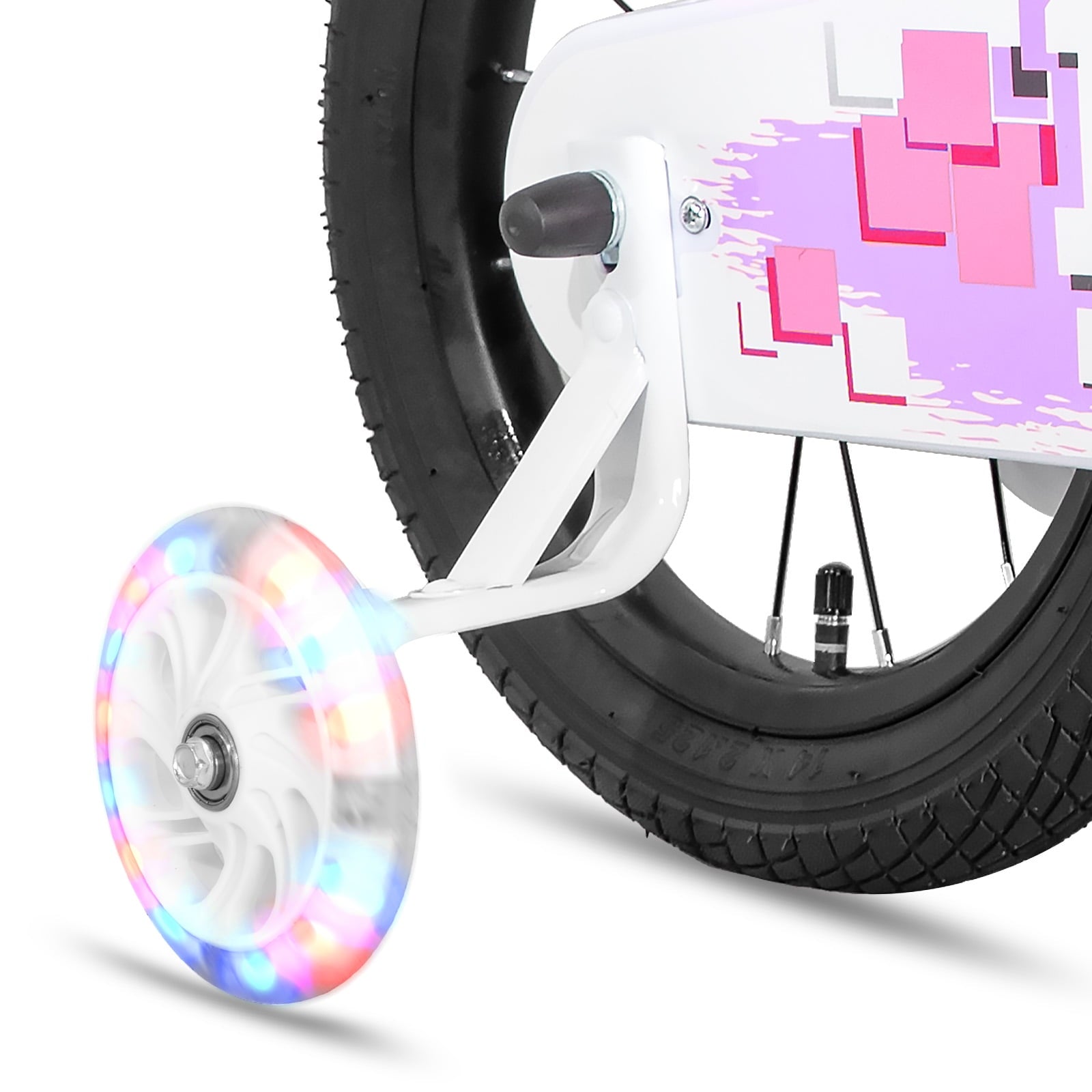 JOYSTAR Pluto Kids Bike with Training Wheels for 14 inch Bike, Gray