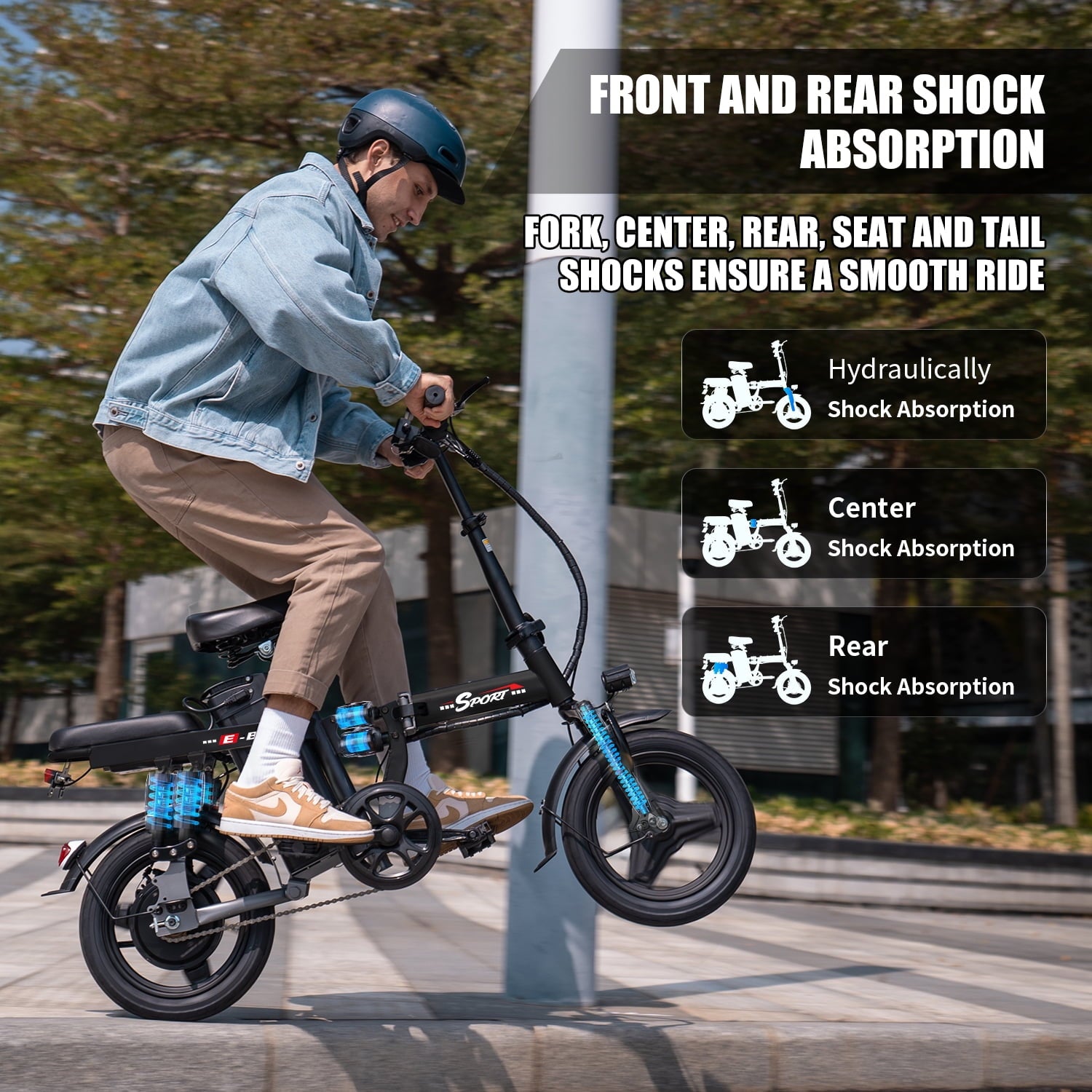ASKGO F9 Adult Folding Electric Bike, 1200W 25 MPH 25 Miles, 48V 13Ah Removable Battery, Meets Daily Commuting,Going Out and Playing,Give the best gift,Folding Ebike for Adult with Two Seats，UL2849