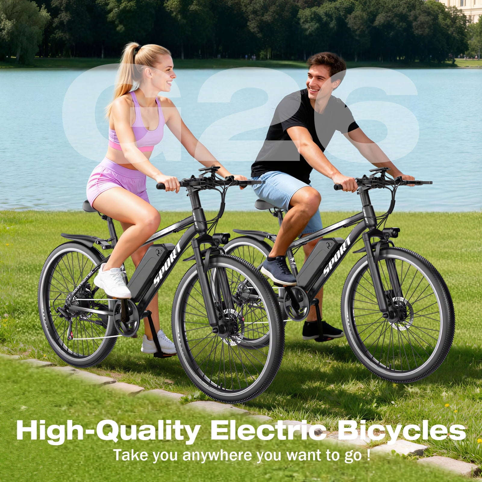 1200W Adult Electric Mountain Bike, 48V 10A Removable Battery-65 Miles, 26 Professional Shock Absorbing Tires,30MPH Off-Road Motorcycle,7 Speed Ebike,UL2849