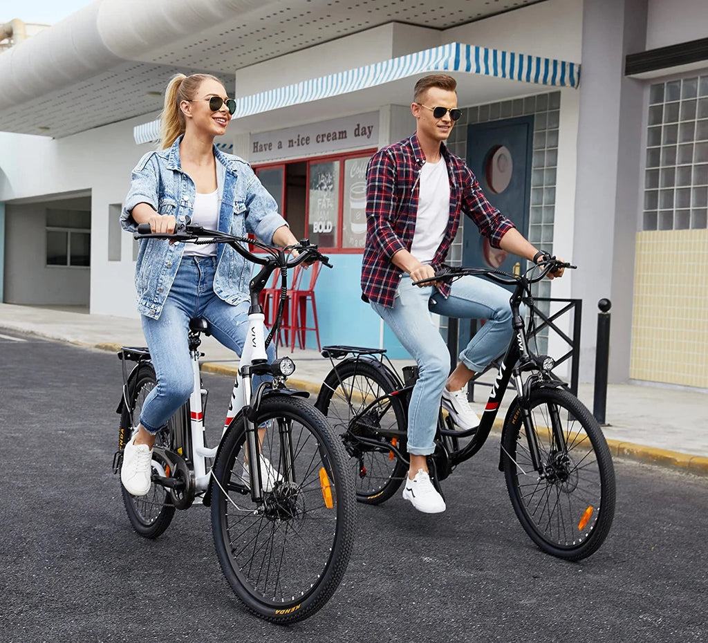 Vivi Electric Bike for Adults 26 Electric Cruiser Bike 48V 500W Step-Through Electric Bike 19.8MPH City Commuter Electric Bike with Cruise Control, UL2849 Certified
