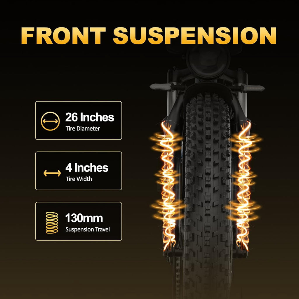 5000W Electric Bike for Adults, 52V 25Ah Max 45 mph 100 Miles, 26 Fat Tires City Commuting Ebike 7 Speed for Off-Road Mountain Riding UL 2849