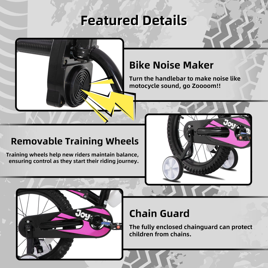 JOYSTAR Motocross Style Kids Bike for Boys Girls Ages 2-4 Years, 12 Inch Children Bicycles Black