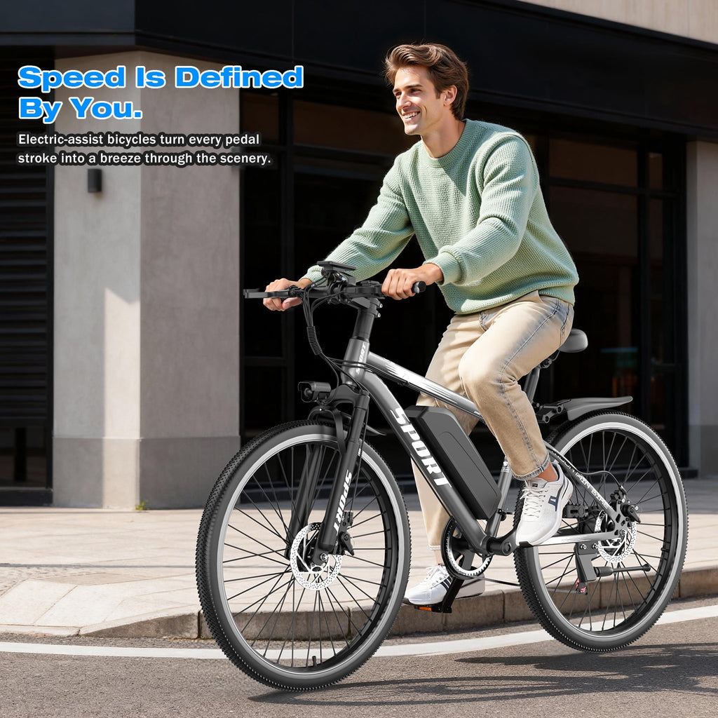 GWEIT Electric Bike, 26 Pneumatic Tires, 1500W Peak Motor Electric Mountain Bike, 25MPH 35Miles Range, 48 10.4AH Removable Battery E Bikes for Adults, UL 2849 Certification
