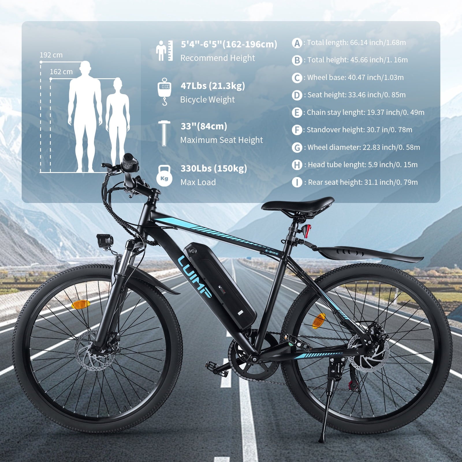 VTOKW 500W Electric Bike for Adults, 26 Electric Bicycles, 36V 10.4Ah Battery, 20MPH Ebike, E-Bike UL2849