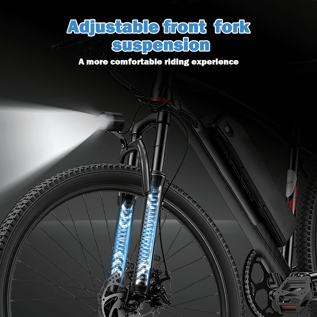 XKJ Electric Bike for Adults,26 EBIKE,25MPH, 40+Miles(PAS),Commuting Electric Mountain Bicycle with 576Wh Removable Built-in Battery,1000W Gear Motor with 7 Speed,Full Fork Suspension, UL 2849